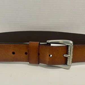 Fossil Brown Leather Women's Belt with Silver Buckle